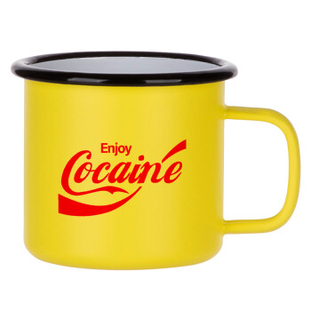 Enjoy Cocaine, Κούπα Μεταλλική εμαγιέ ΜΑΤ Κίτρινη 360ml