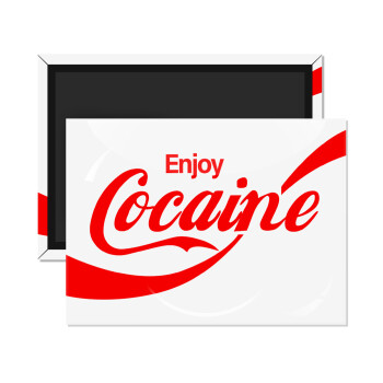 Enjoy Cocaine, Ορθογώνιο μαγνητάκι ψυγείου διάστασης 9x6cm