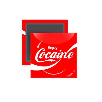 Enjoy Cocaine, Μαγνητάκι ψυγείου τετράγωνο διάστασης 5x5cm