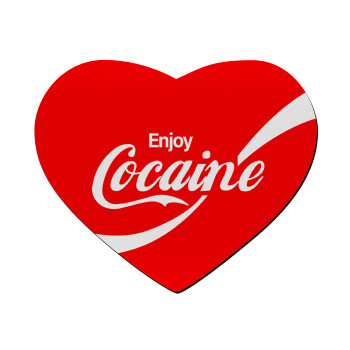 Enjoy Cocaine, Mousepad heart 23x20cm