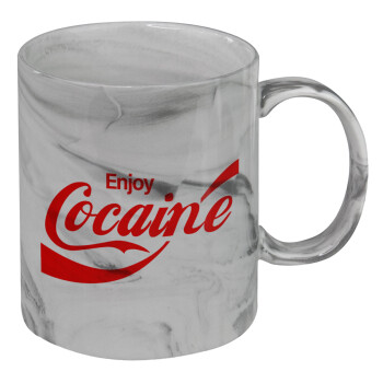 Enjoy Cocaine, Mug ceramic marble style, 330ml
