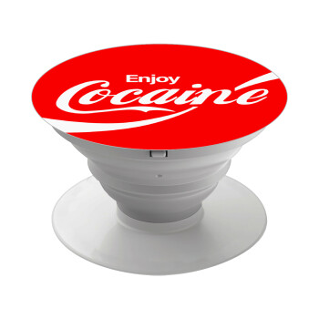 Enjoy Cocaine, Phone Holders Stand  White Hand-held Mobile Phone Holder