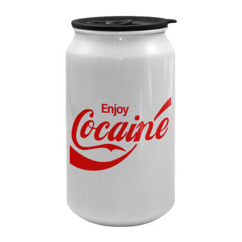 Enjoy Cocaine, Κούπα ταξιδιού μεταλλική με καπάκι (tin-can) 500ml