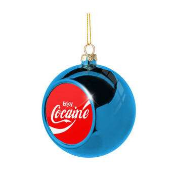 Enjoy Cocaine, Χριστουγεννιάτικη μπάλα δένδρου Μπλε 8cm