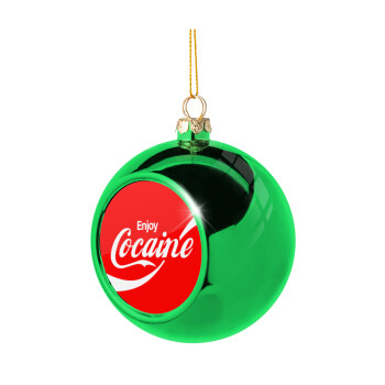 Enjoy Cocaine, Χριστουγεννιάτικη μπάλα δένδρου Πράσινη 8cm