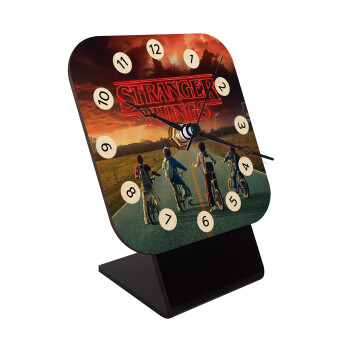 Stranger Things city, Quartz Table clock in natural wood (10cm)