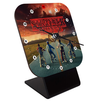 Stranger Things city, Quartz Wooden table clock with hands (10cm)