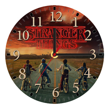 Stranger Things city, Ρολόι τοίχου ξύλινο plywood (20cm)