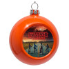 Orange Christmas tree ornament bauble 8cm