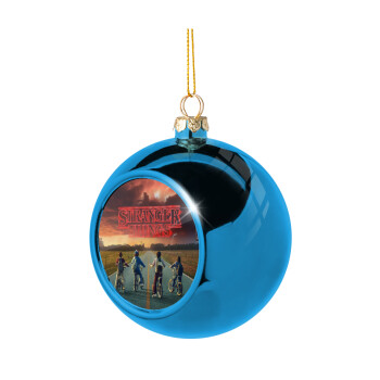 Stranger Things city, Χριστουγεννιάτικη μπάλα δένδρου Μπλε 8cm