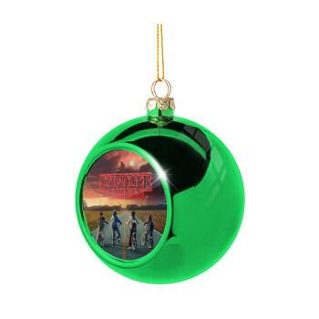 Stranger Things city, Χριστουγεννιάτικη μπάλα δένδρου Πράσινη 8cm