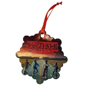 Stranger Things city, Christmas ornament snowflake wooden 7.5cm