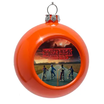 Stranger Things city, Orange Christmas tree ornament bauble 8cm