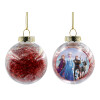 Transparent Christmas tree ball ornament with red filling 8cm