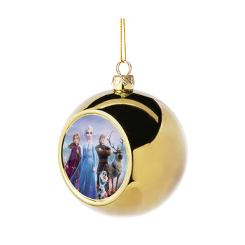 Frozen, Χριστουγεννιάτικη μπάλα δένδρου Χρυσή 8cm