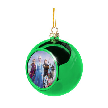 Frozen, Χριστουγεννιάτικη μπάλα δένδρου Πράσινη 8cm
