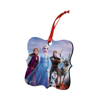 Frozen, Στολίδι Χριστουγεννιάτικο στολίδι polygon ξύλινο 7.5cm