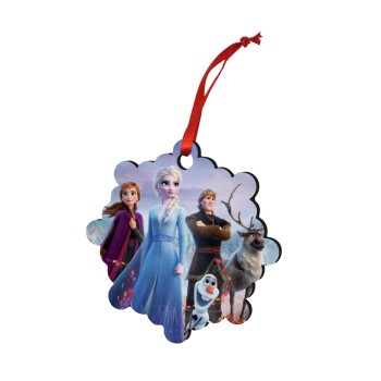 Frozen, Christmas ornament snowflake wooden 7.5cm