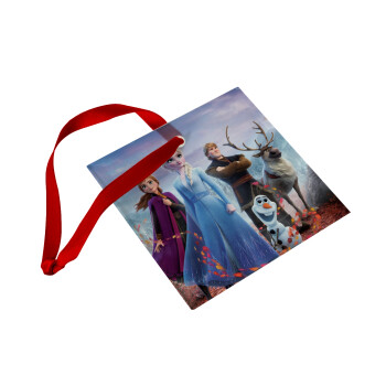 Frozen, Christmas ornament, glass square ornament 9x9cm