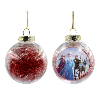 Frozen, Transparent Christmas tree ball ornament with red filling 8cm