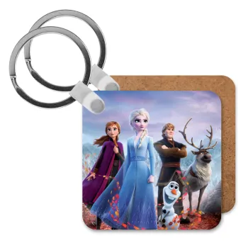 Frozen, Μπρελόκ Ξύλινο τετράγωνο MDF