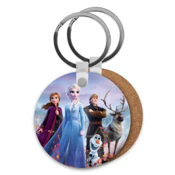 Frozen, Μπρελόκ Ξύλινο στρογγυλό MDF Φ5cm