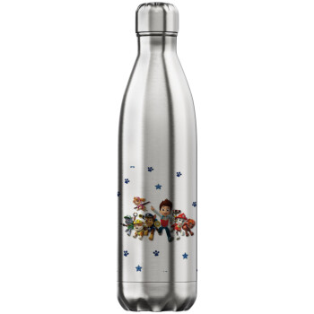 paw patrol, Μεταλλικό παγούρι θερμός Inox (Stainless steel), διπλού τοιχώματος, 750ml