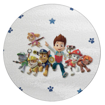 paw patrol, Επιφάνεια κοπής γυάλινη στρογγυλή (30cm)
