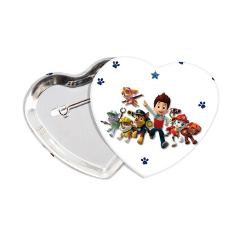 paw patrol, Κονκάρδα παραμάνα καρδιά (57x52mm)