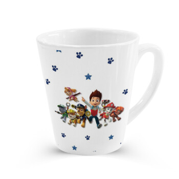 paw patrol, Κούπα κωνική Latte Λευκή, κεραμική, 300ml