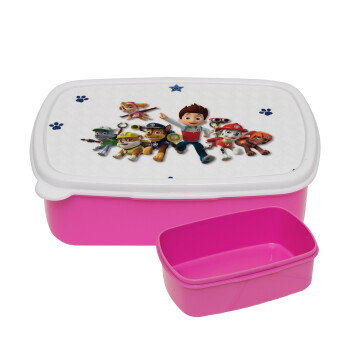 paw patrol, ΡΟΖ παιδικό δοχείο φαγητού (lunchbox) πλαστικό (BPA-FREE) Lunch Βox M18 x Π13 x Υ6cm