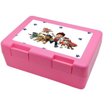 paw patrol, Παιδικό δοχείο κολατσιού ΡΟΖ 185x128x65mm (BPA free πλαστικό)