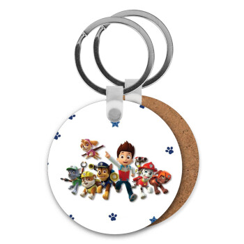 paw patrol, Μπρελόκ Ξύλινο στρογγυλό MDF Φ5cm