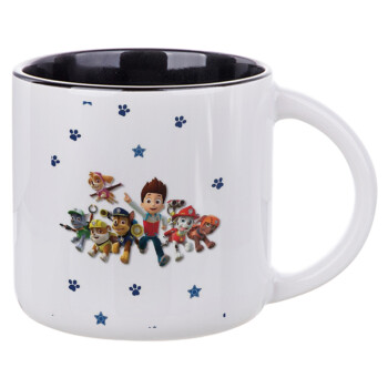 paw patrol, Κούπα κεραμική 400ml Λευκή/Μαύρη