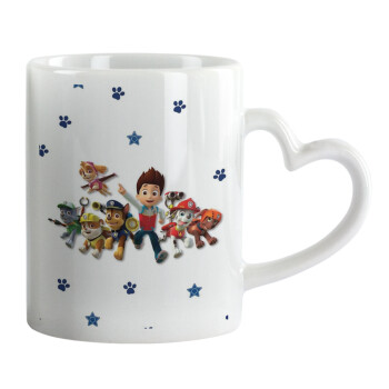 paw patrol, Mug heart handle, ceramic, 330ml