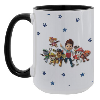 paw patrol, Κούπα Mega 15oz, κεραμική Μαύρη, 450ml