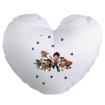 paw patrol, Μαξιλάρι καναπέ καρδιά 40x40cm περιέχεται το  γέμισμα