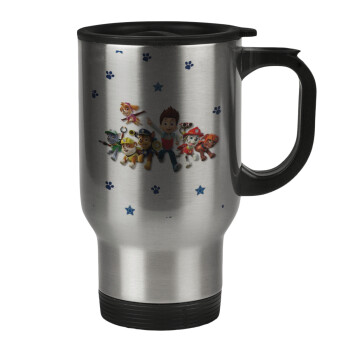 paw patrol, Stainless steel travel mug with lid, double wall 450ml
