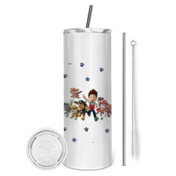 paw patrol, Eco friendly stainless steel tumbler 600ml, with metal straw & cleaning brush