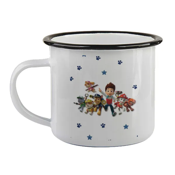 paw patrol — Enamel mug with black rim, 360ml