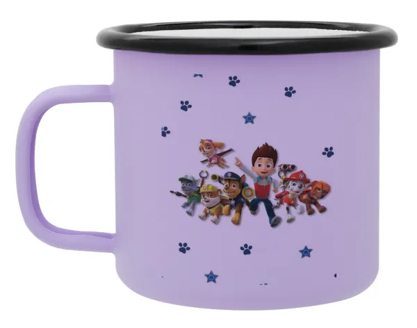 paw patrol — Metal enamel mug, matte light pastel purple, 360ml