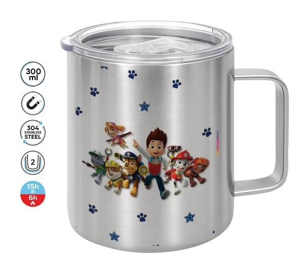 paw patrol — Double-walled stainless steel mug 300ml with temperature-retaining lid