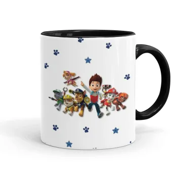 paw patrol, Κούπα χρωματιστή μαύρη, κεραμική, 330ml