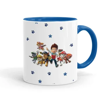 paw patrol, Mug colored blue, ceramic, 330ml