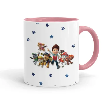 paw patrol, Mug colored pink, ceramic, 330ml