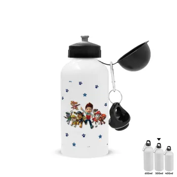 paw patrol, Metal water bottle, White, aluminum 500ml
