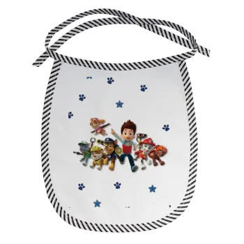 paw patrol, Σαλιάρα μωρού αλέκιαστη με κορδόνι Μαύρη