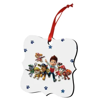 paw patrol, Christmas ornament polygon wooden 7.5cm