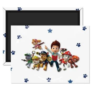 paw patrol, Ορθογώνιο μαγνητάκι ψυγείου διάστασης 9x6cm