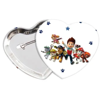 paw patrol, Κονκάρδα παραμάνα καρδιά (57x52mm)